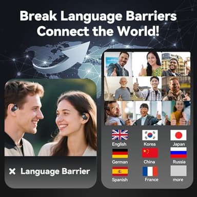 Xmenha Translation Earbuds Real Time, 144 Languages Translation Device Ai Translator Earbuds Translating Headphones Real Time Ai Headphones Language Translation - Image 4
