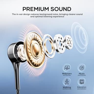 Wired Earbuds with Microphone 5 Pack, in-Ear Headphones with Heavy Bass, High Sound Quality Earphones Compatible with iPad, Laptop, MP3, Android Smartphones, Fits All 3.5mm Jack Device - Image 3