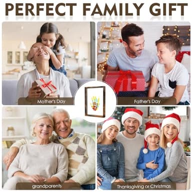 Himake Family Handprint Kit: DIY Art and Craft Keepsake Frame with Non-Toxic Paints, Perfect for New Parents, Grandparents, and Family Special Gifts, Black - Image 6