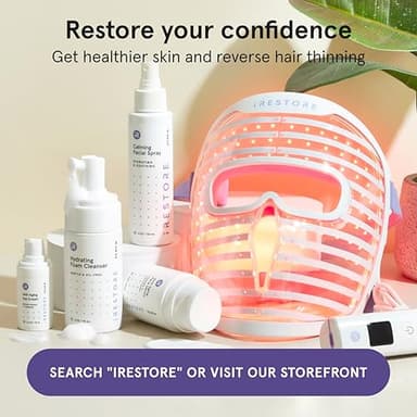 iRestore Red Light Therapy for Face - Anti Aging LED Face Mask for Youthful Radiant Skin with Reduced Wrinkles, Fine Lines - Red, Blue & Infrared Therapy Mask - Facial Skincare Device with 360 LEDs - Image 9