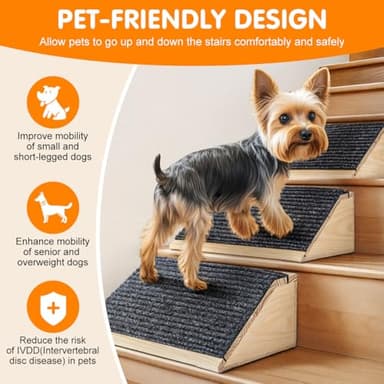 VavoPaw Dog Ramp for Stairs, Non-Slip Dog Stairs, Low-Angled Pet Ramps for Small Medium Dogs and Cats, Step and Stair Assist for Injured and Older Dogs, 2 Pack - Image 3