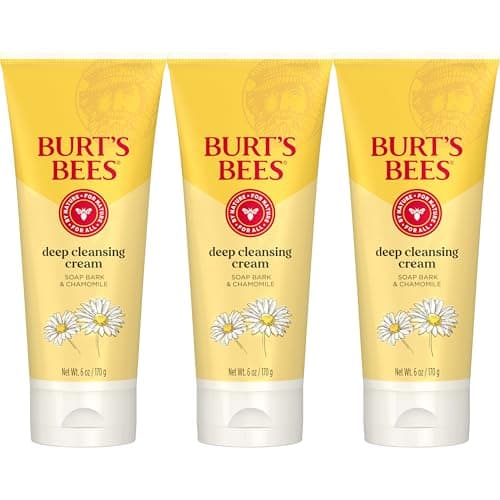 Burt's Bees Face Wash, Deep Facial Cleansing Cream, College Back to School Dorm Essentials, All Natural Cleanser with Chamomile, 6 Ounce (Pack of 3) (Packaging May Vary) - Image 1