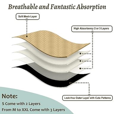 Grecle Washable Female Dog Diapers - Premium Reusable Diapers for Doggie in Heat - Highly Absorbent Dog Diapers Female for Pet Incontinence with Adjustable Snaps(Black, L) - Image 4