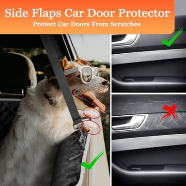 Mancro Floor Dog Hammock for Truck with Flip Up Rear Seats, Waterproof Truck Dog Seat Cover Back Seat with Mesh Window, Compatible with F150, Chevy Silverado & RAM, Black - Image 3