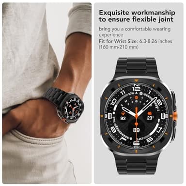 Band Compatible with Samsung Galaxy Watch Ultra 47mm(2025/2024),Metal Stainless Steel Bands Strap Men Women,NOT for Galaxy Watch 8 7 6 5 4 Band 40mm 44mm 45mm/Watch 8 6 4 Classic 42mm 46mm 43mm 47mm - Image 4