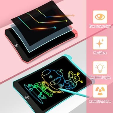 LCD Writing Tablet, 2 Pack Toddler Kids Toys, 10 Inch Doodle Board Drawing Pad, Travel Essentials Kids Games, Back to School Supplies Toys Birthday Gifts for Girls Boys Age 3-8 - Image 3