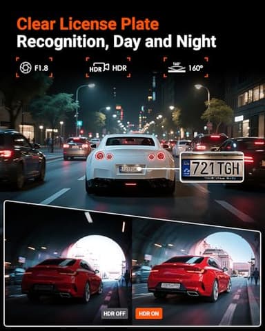 Vantrue E1 Lite 1080P WiFi Mini Dash Cam with GPS and Speed, Free App, Voice Control Detachable Dash Camera, 24 Hours Parking Mode, Night Vision, Motion Detection, Loop Recording, Support 512GB Max - Image 3