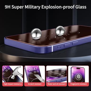 WASOCA 2 Pack Screen Protector for iphone 15 Pro Max [6.7 inch], New Red Light 9H Tempered Glass Screen Protector Upgraded Protection, Anti-Blue Light, Anti-Reflection, Patented Eye Protection. - Image 4