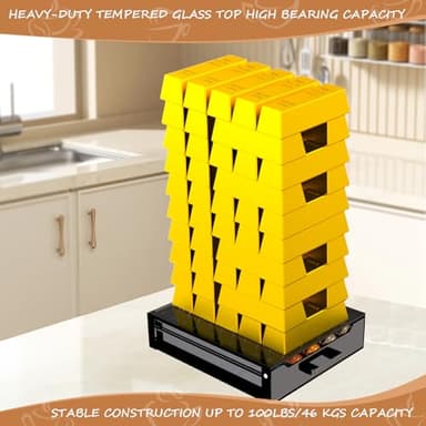 Coffee Pod Holder Drawer Organizer with Deluxe Black Tempered Glass Top, Compatible for Nespresso Vertuo Pods, Holds up to 75 Small or 50 Big Vertuo Pods Compact Design (Piano Black) - Image 8