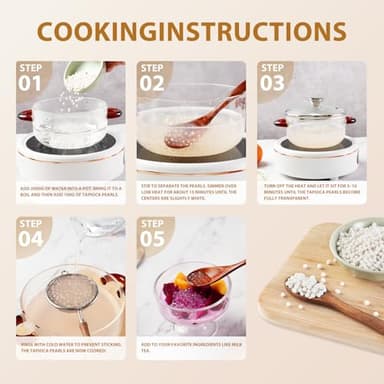 Soeos Lychee Flavored Coconut Jelly Strips, 2.2 lbs (1 Kg), Lychee Jelly for Boba Tea, Sweet and Chewy Tropical Snack, Perfect Topping for Ice Cream, Desserts - Image 3