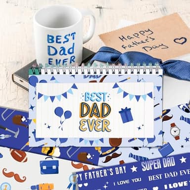 JOINFANXIN Happy Father's Day Scrapbook Paper Pad, 24Pcs Daddy Dad Pattern, Double-Sided Decopodge Paper, Cardstock for Scrapbooking DIY Decorative Background Cardmaking Supplies Craft Paper - Image 4