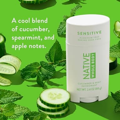 Native Whole Body Deodorant Stick Contains Naturally Derived Ingredients, Deodorant for Men and Women | 72 Hour Odor Protection, Aluminum Free with Coconut Oil and Shea Butter | Cucumber & Mint - Image 3