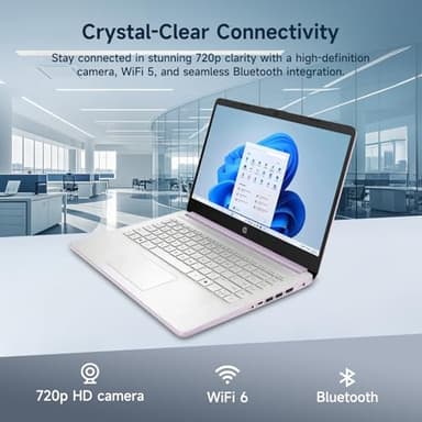 HP 14" Student-Laptop with Copilot AI office365, Intel Processor N150(Up to 3.6GHz) 8GB RAM 384GB Storage(128GB UFS + 64GB Ghost Manta SD Card) Win11 Lavender - Image 6