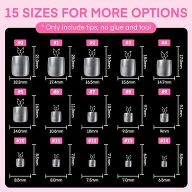 UNA GELLA Square Toe Nail Tips For Big Toe, 504Pcs 15Sizes Soft Gel Full Cover Toe Nail Tip Pre-buff Fake Acrylic Toe Nail Press Ons Soak Off Pedicure For Nail Extensions Home DIY Nail Salon - Image 8