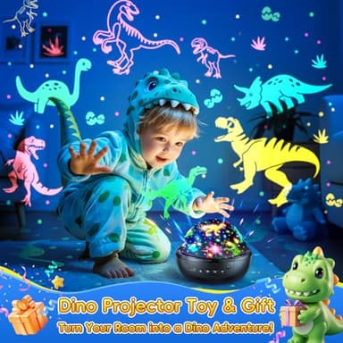 Staryou Dinosaur Toys for Kids 3-5, 【Remote+3 Films+93 Effects】 Dinosaur Toys for Kids 2-4, 【3 Timer+5 Brightness】 Toys for 3 Year Old Boys, Rotate 3 Year Old Boy Gift, 5 Year Old Boy Birthday Gift - Image 2