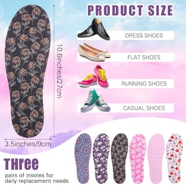 Velmitten 6 Pairs No Show Socks Sockless Shoe Liner Washable Barefoot Shoe Insoles No Slipping Inserts for Women Man(Soft Style) - Image 2