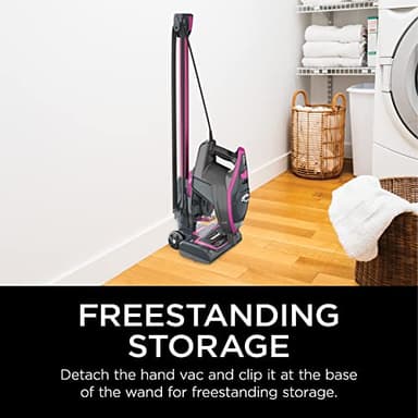 Shark HV371 Rocket Pro DLX Corded Stick, Removable Hand Vacuum, Advanced Swivel Steering, XL Cup, Crevice Tool, Upholstery Tool & Anti-Allergen Dust Brush, Fuchsia, Capacity - Image 6