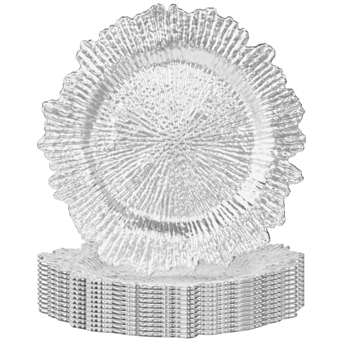 Silver Charger Plates Set of 50: Chargers for Dinner Plates for Thanksgiving and Christmas,Wedding, Party, Birthday and Holiday Event Supplies - Image 1