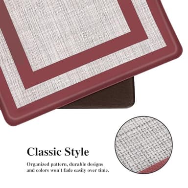 Mattitude Kitchen Mats Set of 2 Cushioned 0.47 inch Thick Rugs Non-Skid Waterproof Mats and Ergonomic Comfort Standing for Floor, Office, Sink,Laundry,Red - Image 3