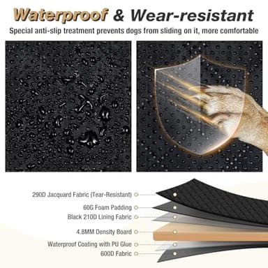 Dog Car Seat Cover for Back Seat, Hard Bottom Back Seat for Tesla Model 3 Model Y, Supports 200lbs, 100% Waterproof Back Seat Pet Cover - Image 5