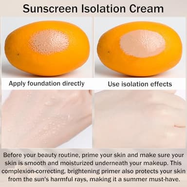 3 In 1Primer for Face Before Makeup,Sunscreen Isolation Cream, SPF 50, One Step Color Corrector Face Primer, Blurs Imperfections Oil Control & Moisturizing Skin Tone Correcting,Radiance Skin - Image 7