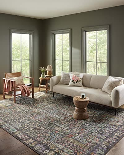 Loloi Rifle Paper Co. Maison Collection MAO-07 Charcoal 7'-6" x 9'-6", .19" Pile Height, Area Rug - Image 1