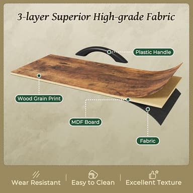 Huuger Dresser for Bedroom, 63 Inch TV Stand for 55, 65, 70 Inch TV, Long Fabric Dresser with 7 Drawers, Chest of Drawers for Storage, Closet, Clothing, Rustic Brown - Image 5