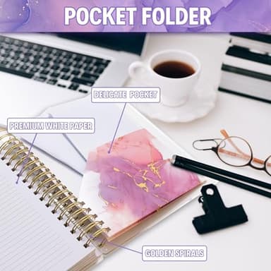 Planner 2025-2026, 18 Months Academic Daily Weekly Monthly Planner Yearly Agenda July. 2025–Dec. 2026, 7.9" x 9.8", Page Tabs, Separator Page, Pocket Folder, Bookmark, Stickers, Sticky Note Set - Image 7