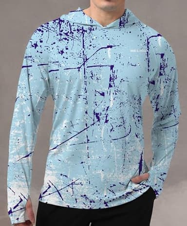 WELIGU Men's Fishing Shirt for Men Long Sleeve Sun Protection UPF 50+ Moisture Wicking T-Shirts Sky Blue 4X-Large - Image 6