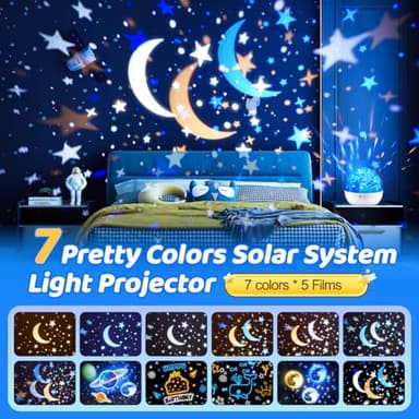 Solar System for Kids Projector Night Light, 360°Rotating+5 Films Planet Space Projector for Bedroom, Bright Night Light for Boys Room, Space Toys for Kids 3-5, Solar System Planet Toys for Boy Gifts - Image 3