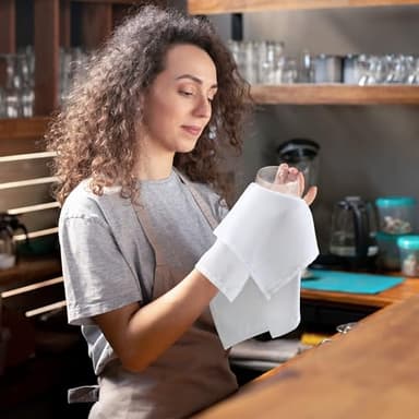 Utopia Home [24 Pack, White] Cloth Napkins 17x17 Inches, 100% Polyester Hemmed Edges, Washable and Reusable Ideal for Parties, Weddings and Dinners - Image 3