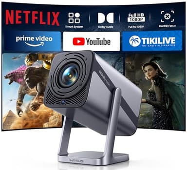 [Netflix-Licensed & 4K Support & Auto Focus]- Smart Projector with WiFi 6 and 2-Way Bluetooth, Dolby Audio/ Auto Keystone/Zoom,360°Adjustable Stand, iWIMIUS Mini Portable Outdoor Proyector w/ HDMI ARC - Image 1