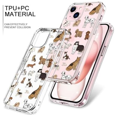 bicol Compatible with iPhone 15 Plus Case, Crystal Acrylic Clear with Fashionable Pattern Designs for Girls Women, Slim Fit Shockproof Protective Phone Cover 6.7 inch,Tropical Leaves - Image 3