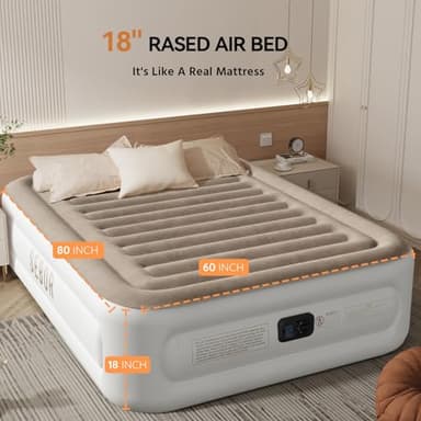 Sebor Air Mattress Queen with Built in Pump, 18 inch Inflatable Mattress, Weight Capacity of up to 660 lb MAX, Durable Blow Up Mattress for Home&Guests - Image 5