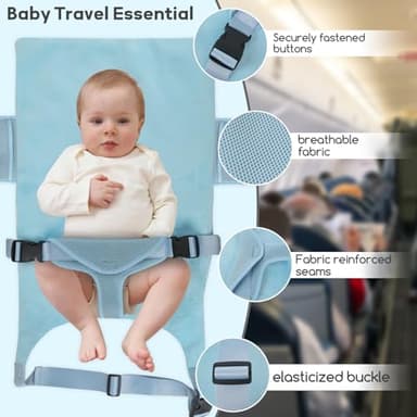 Toddler Airplane Bed for 1-12 Months Old Baby, Portable Toddler Bed, Baby Travel Essentials for Flying, Suitable for Airplanes - Image 3