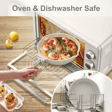 AIKENBBKK 11 Inch/5Qt Nonstick Deep Frying Pan with Lid, Non Stick Skillet with Removable Handle, Aluminum Sauté Pan Compatible with All Stovetops, Dishwasher& Oven Safe (White) - Image 4