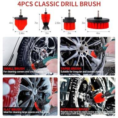 MIANYINGR 35Pcs Car Detailing Kit, Car Cleaning Kit with Windshield Cleaning Tool and Tool Box, Interior & Exterior Auto Care Supplies and Brushes (B：35PCS-R) - Image 3