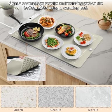 FYY Warming Mat for Food - Rapid and Full Surface Heating, 6 Temp Settings, 6H Timer, Rollable Portable Food Warming Mat, Ideal for Gatherings, Parties, Keep Meal Warm (X Large Size, Khaki) - Image 7