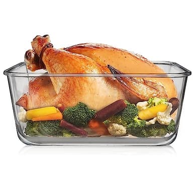 6500 ML / 220 oz / 28 Cup LARGE Glass Food Storage Container with Airtight Locking Lid. Ideal Storing food, Vegetables, Fruits. Baking Casserole, Lasagna, Roasting Turkey, Chicken BPA Free Oven Safe - Image 7
