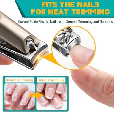 2025 Ultra Sharp Nail Clippers Set for Men & Women – 2 Pack Stainless Steel Fingernail & Toenail Clippers, Professional Manicure & Pedicure Tools with Storage Case - Image 4