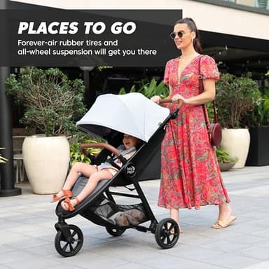 Baby Jogger City Mini GT2 Single Stroller Eco-Friendly Series Slate Fog Four-Way Use with Infant Car Seat Adapters Included - Image 3