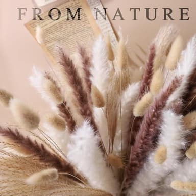 Colorful Pampas Grass Decor – White Dried Arrangements for Weddings, Baby Showers, and Home Decor. 17” Centerpiece (No Vase). - Image 5