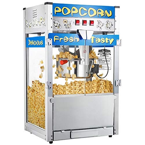 Pop Heaven Popcorn Machine - 12oz Stainless-Steel Kettle, Reject Kernel Tray, Warming Light, and Accessories by Great Northern Popcorn (Blue) - Image 1