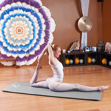 ProsourceFit Extra Thick Yoga and Pilates Mat ½” (13mm) or 1" (25mm), 71-inch Long High Density Exercise Mat with Comfort Foam and Carrying Strap, Purple - Image 2