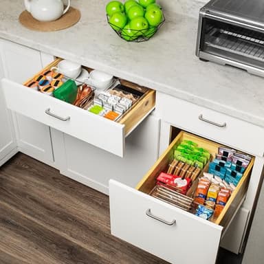 ClearSpace Plastic Pantry Organization and Storage Bins with Removable Dividers – Perfect Kitchen Organization or Kitchen Storage – Refrigerator Organizer Bins, Cabinet Organizers (2 Pack) - Image 4