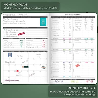 Clever Fox Budget Planner - Expense Tracker Notebook. Monthly Budgeting Organizer, Finance Logbook & Accounts Book, Bill Tracker, A5 (Dark Green) - Image 2