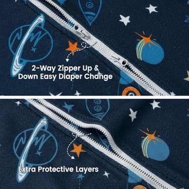 david's kids 3 Pack Micro Fleece Baby Sleep Sack 12-18 Months, Soft Baby Wearable Blankets with 2-Way Zipper, Comfy Sleeping Bags for Toddler Boys Girls Neutral, Large Size, Space - Image 8