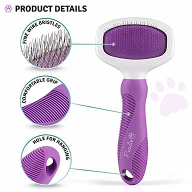 Poodle Pet Slicker Brush - For Dogs, Cats, Rabbits - Matted/Loose Fur, Knots - Suitable for Doodle/Goldendoodle Grooming and Shredding Short/Long Hair - Image 2