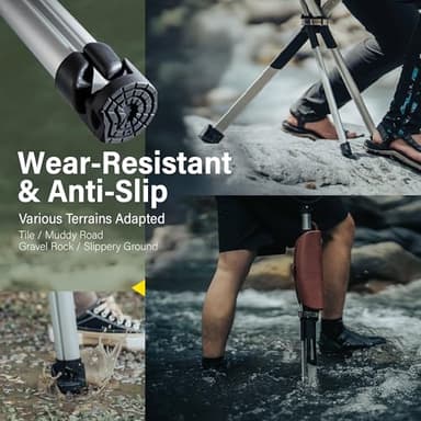 STEP2GOLD Ta-Da Chair Series 2- Portable Walking Stick, Cane with Seat, Foldable Chair, Hiking Stick, for Camping, Hiking, Lightweight Aluminum, Easy Carry, Anti-Slip (36.2"/Black) - Image 7