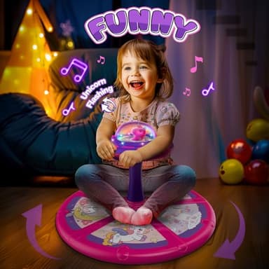Flooyes Unicorn Sit and Spin Toys for Toddlers Girls 2 Years Old, Birthday Gifts for 2-4, with LED and Music, 360° Spin - Image 6